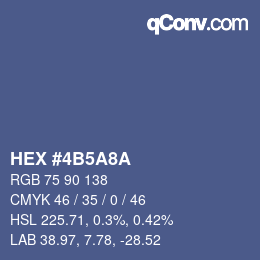 カラーコード: HEX #4B5A8A | qconv.com