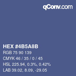 カラーコード: HEX #4B5A8B | qconv.com