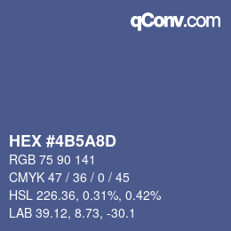 カラーコード: HEX #4B5A8D | qconv.com