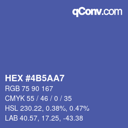 Color code: HEX #4B5AA7 | qconv.com