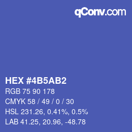 カラーコード: HEX #4B5AB2 | qconv.com