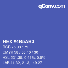 Color code: HEX #4B5AB3 | qconv.com