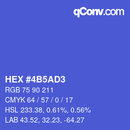 颜色代码: HEX #4B5AD3 | qconv.com