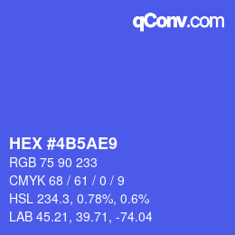 カラーコード: HEX #4B5AE9 | qconv.com