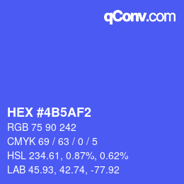 カラーコード: HEX #4B5AF2 | qconv.com