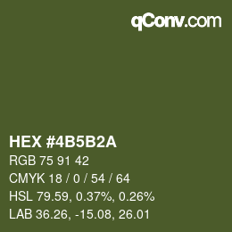 Color code: HEX #4B5B2A | qconv.com