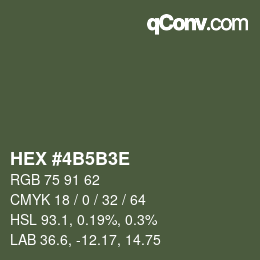 Color code: HEX #4B5B3E | qconv.com