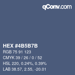 颜色代码: HEX #4B5B7B | qconv.com
