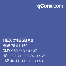 颜色代码: HEX #4B5BA0 | qconv.com