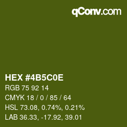 Color code: HEX #4B5C0E | qconv.com