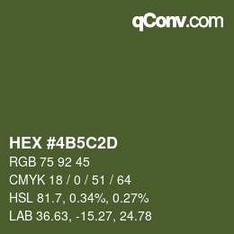 Color code: HEX #4B5C2D | qconv.com