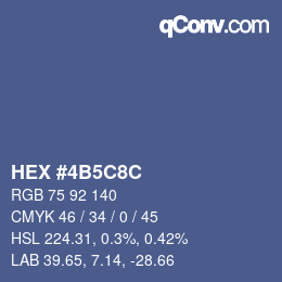 Color code: HEX #4B5C8C | qconv.com
