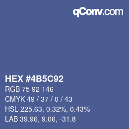 カラーコード: HEX #4B5C92 | qconv.com