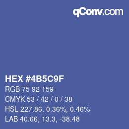 カラーコード: HEX #4B5C9F | qconv.com