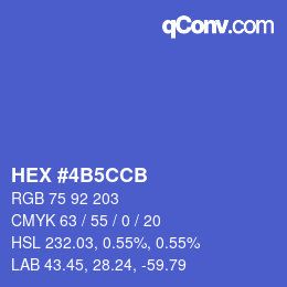 カラーコード: HEX #4B5CCB | qconv.com