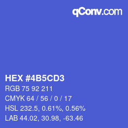 カラーコード: HEX #4B5CD3 | qconv.com