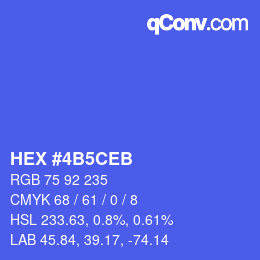 Color code: HEX #4B5CEB | qconv.com