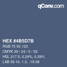 颜色代码: HEX #4B5D7B | qconv.com