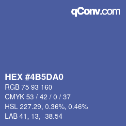 颜色代码: HEX #4B5DA0 | qconv.com