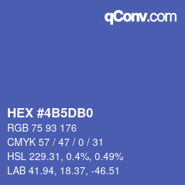 颜色代码: HEX #4B5DB0 | qconv.com