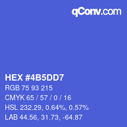 カラーコード: HEX #4B5DD7 | qconv.com
