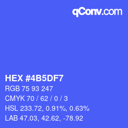 Color code: HEX #4B5DF7 | qconv.com
