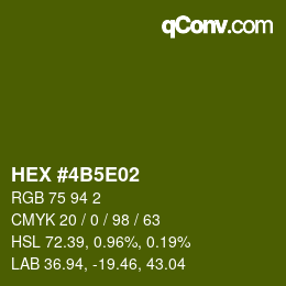 Farbcode: HEX #4B5E02 | qconv.com
