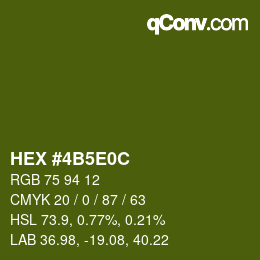 Color code: HEX #4B5E0C | qconv.com