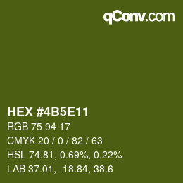 Farbcode: HEX #4B5E11 | qconv.com
