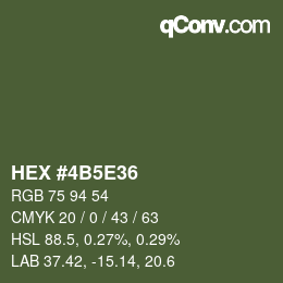 Color code: HEX #4B5E36 | qconv.com