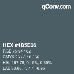 Color code: HEX #4B5E66 | qconv.com