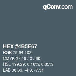 Código de color: HEX #4B5E67 | qconv.com