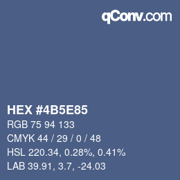 Farbcode: HEX #4B5E85 | qconv.com