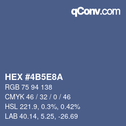 カラーコード: HEX #4B5E8A | qconv.com