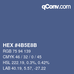 颜色代码: HEX #4B5E8B | qconv.com