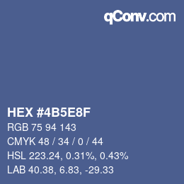 Farbcode: HEX #4B5E8F | qconv.com