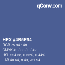 Color code: HEX #4B5E94 | qconv.com