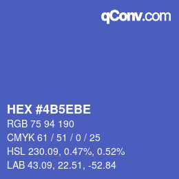 カラーコード: HEX #4B5EBE | qconv.com