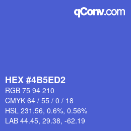 カラーコード: HEX #4B5ED2 | qconv.com