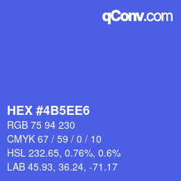 カラーコード: HEX #4B5EE6 | qconv.com