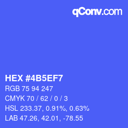 カラーコード: HEX #4B5EF7 | qconv.com