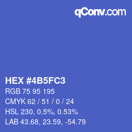 Farbcode: HEX #4B5FC3 | qconv.com