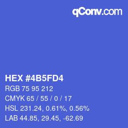カラーコード: HEX #4B5FD4 | qconv.com
