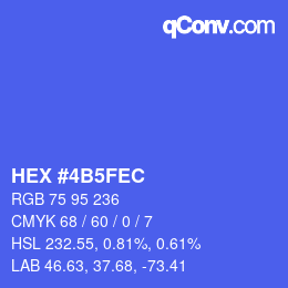 カラーコード: HEX #4B5FEC | qconv.com