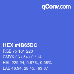 Color code: HEX #4B65DC | qconv.com