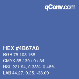 Color code: HEX #4B67A8 | qconv.com