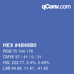 颜色代码: HEX #4B68B0 | qconv.com