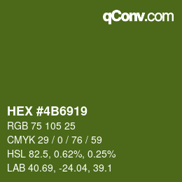 Color code: HEX #4B6919 | qconv.com