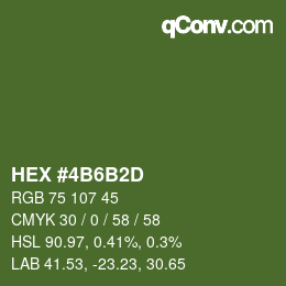 カラーコード: HEX #4B6B2D | qconv.com