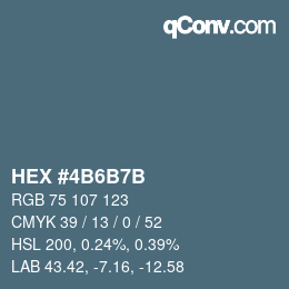 Color code: HEX #4B6B7B | qconv.com
